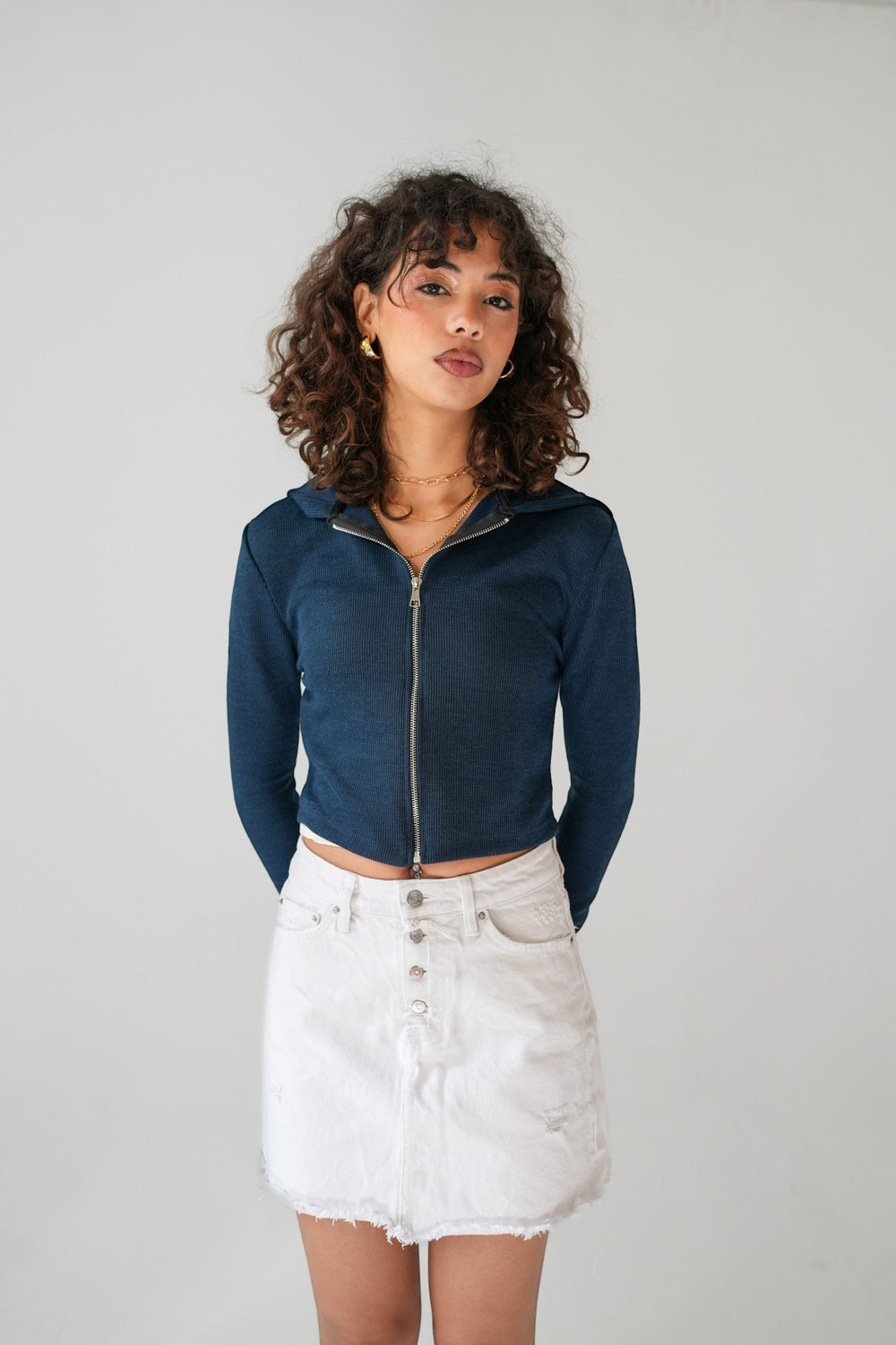 Knitted Jacket -Navy