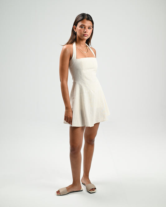 The Solène Linen Dress -Creamy