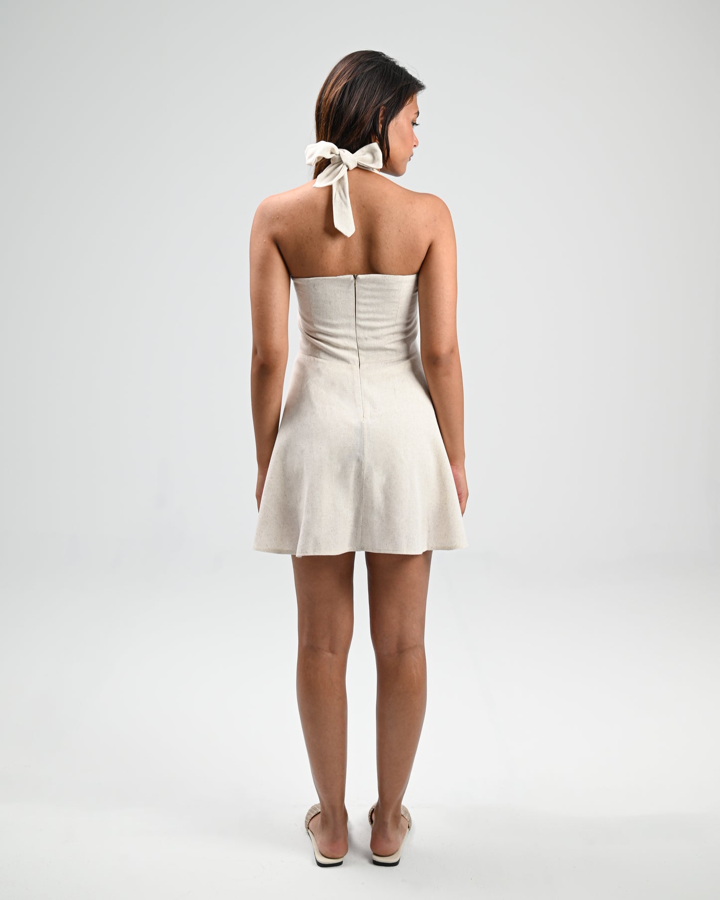 The Solène Linen Dress -Creamy