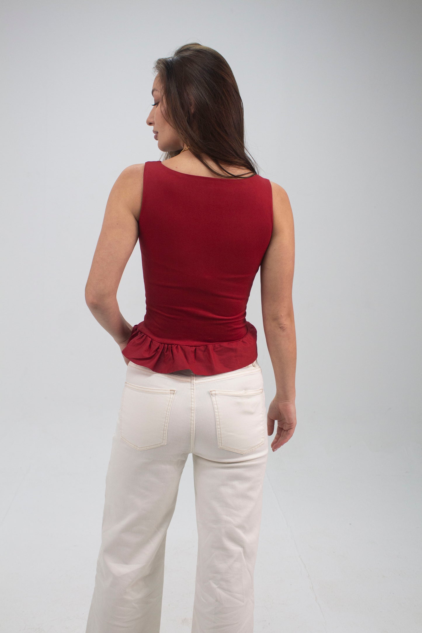 The Bubble Top -Dark Red