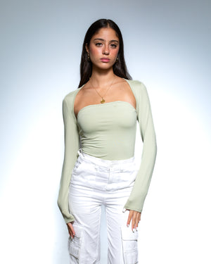 Long Sleeve Suzie Top-Mint green