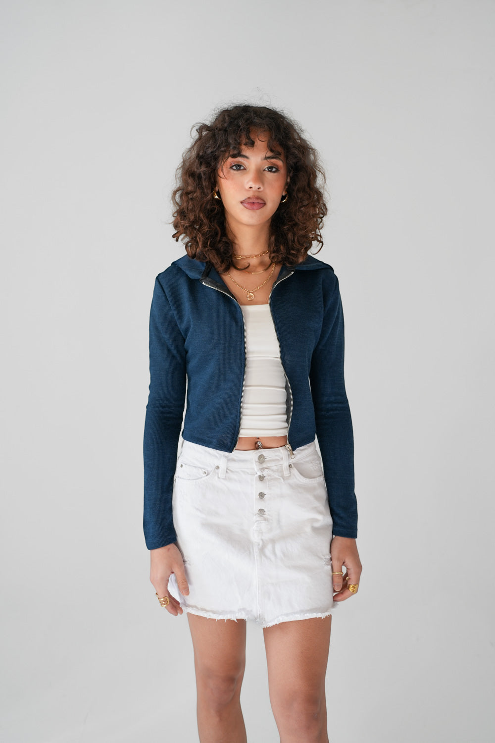 Knitted Jacket -Navy