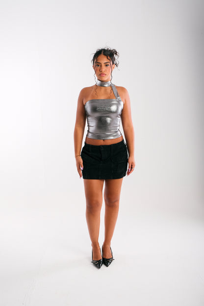 Siren Top -Shimmer Silver