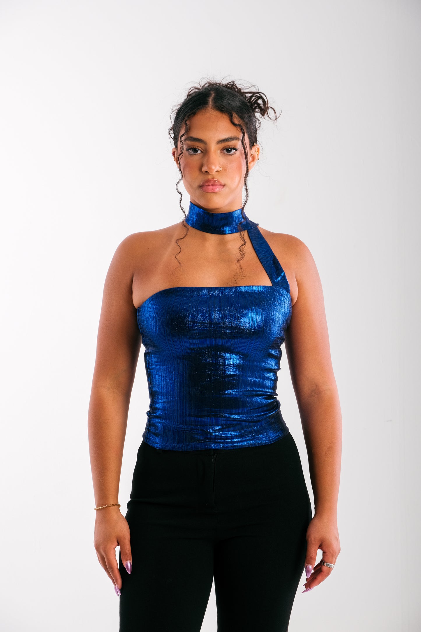 Siren Top -Shimmer Blue