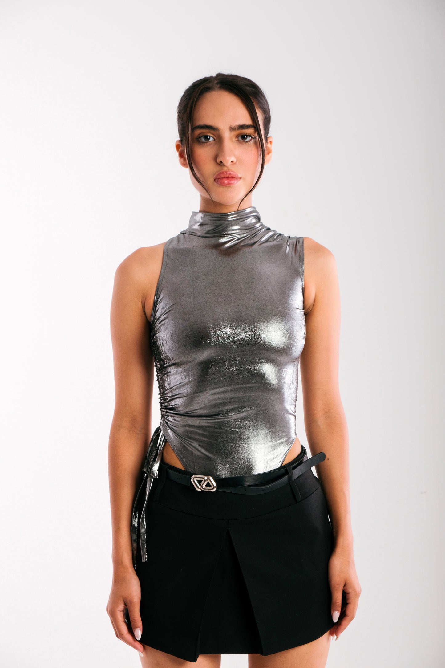 Goddess Bodysuit-Silver Shimmer