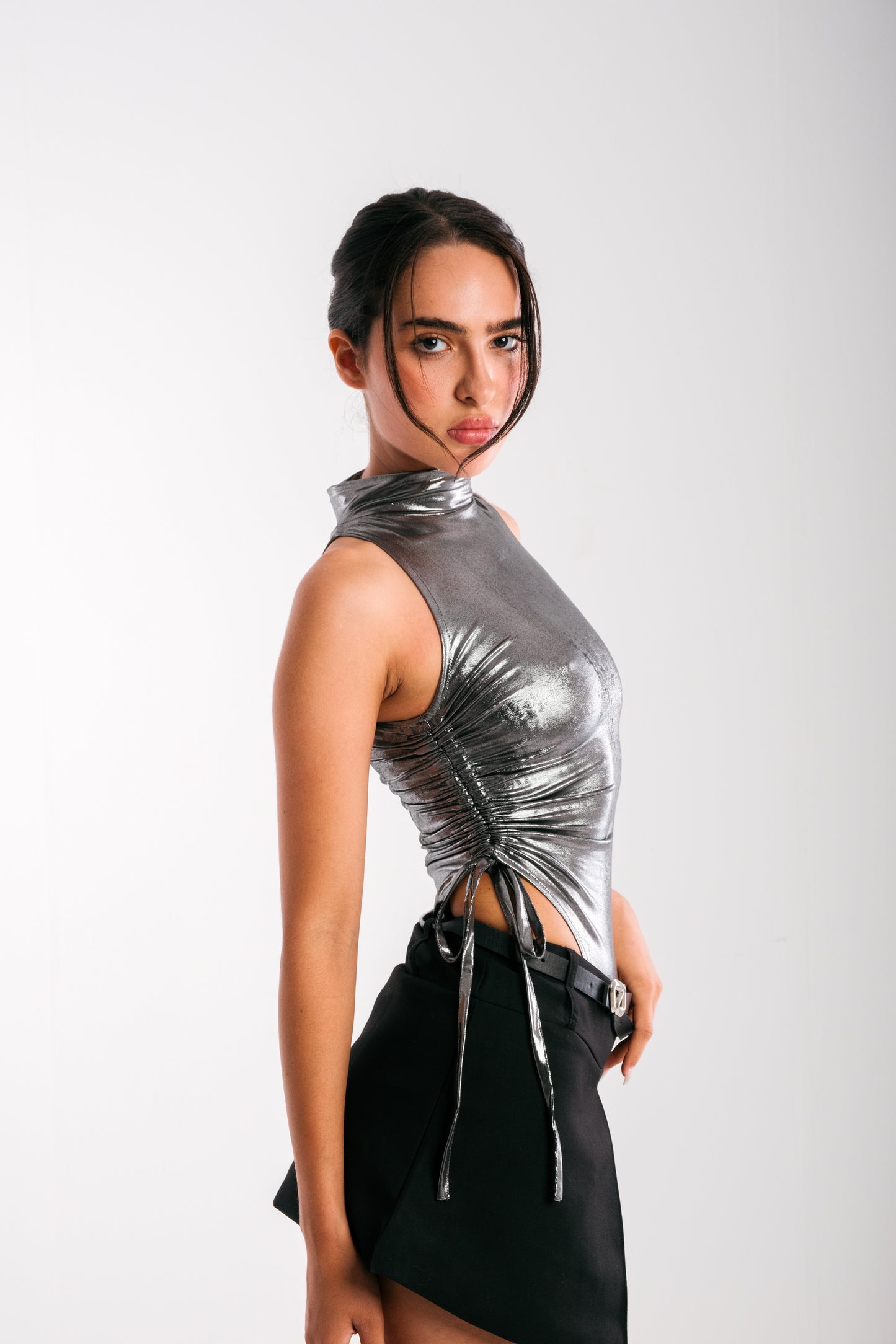 Goddess Bodysuit-Silver Shimmer