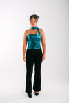 Siren Top -Shimmer Turquoise