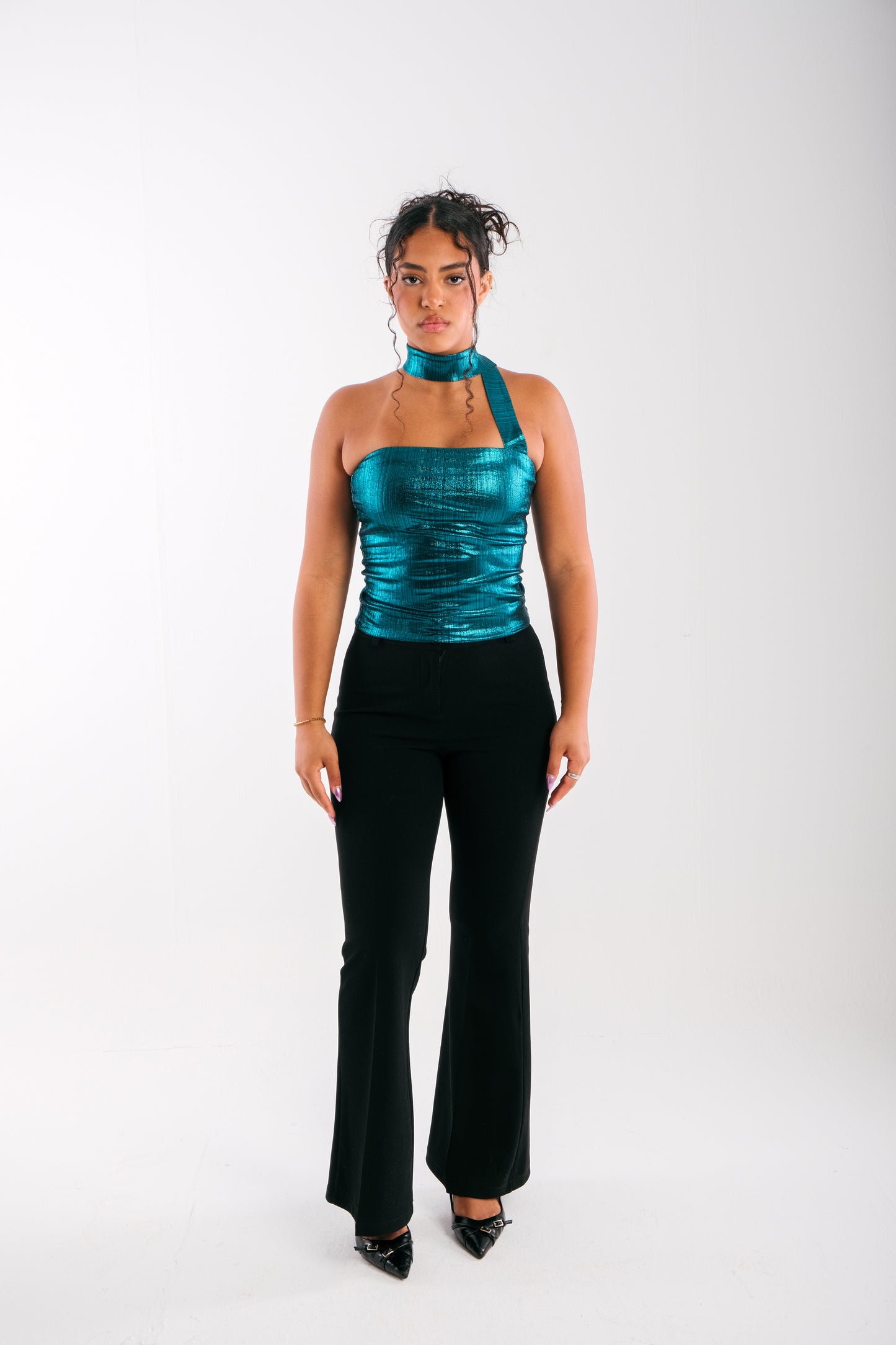 Siren Top -Shimmer Turquoise