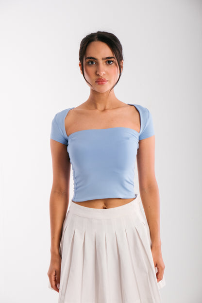 Two Sides Luna Top -Pastel Blue