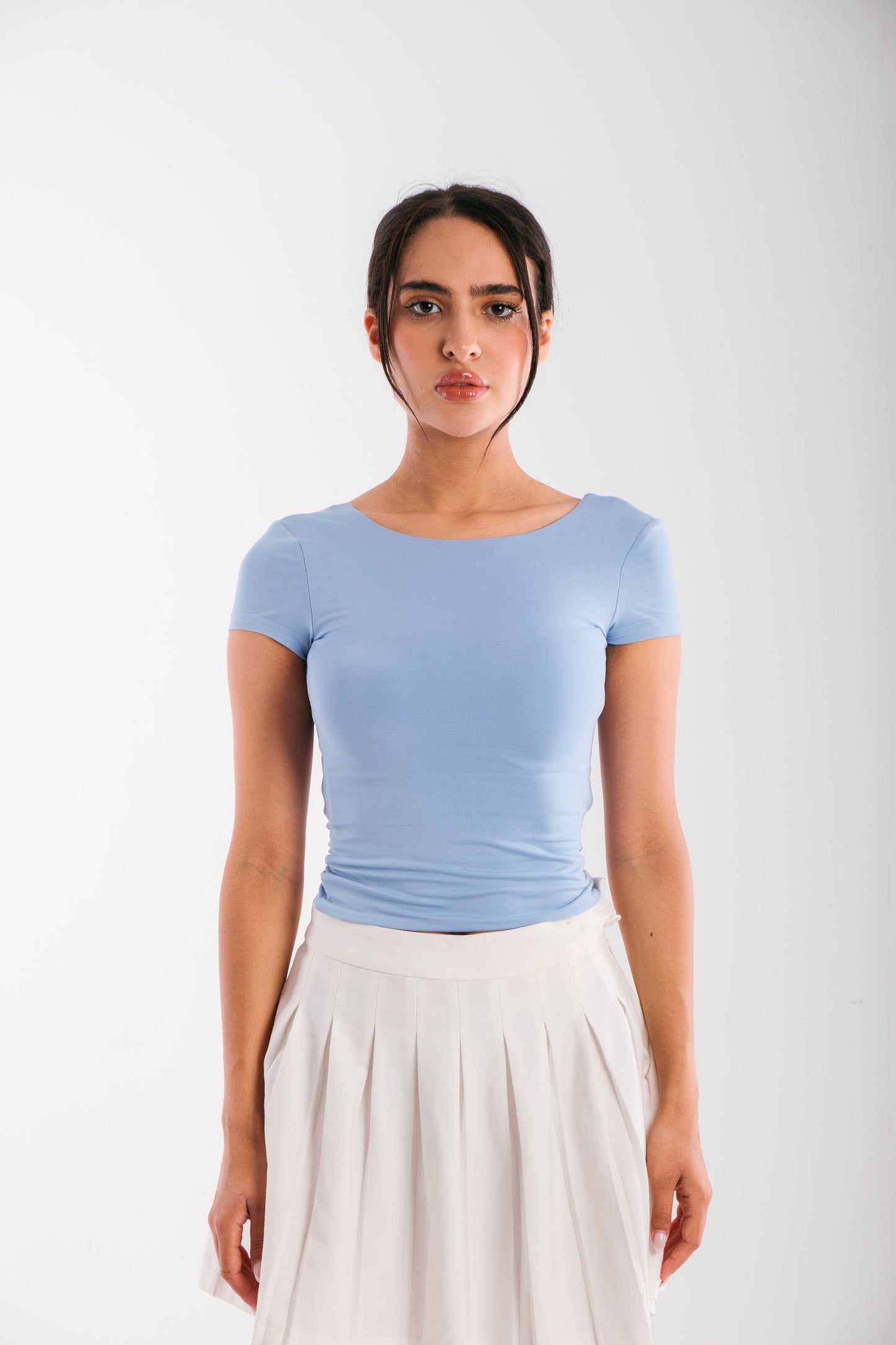 Two Sides Luna Top -Pastel Blue