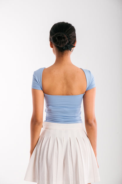 Two Sides Luna Top -Pastel Blue