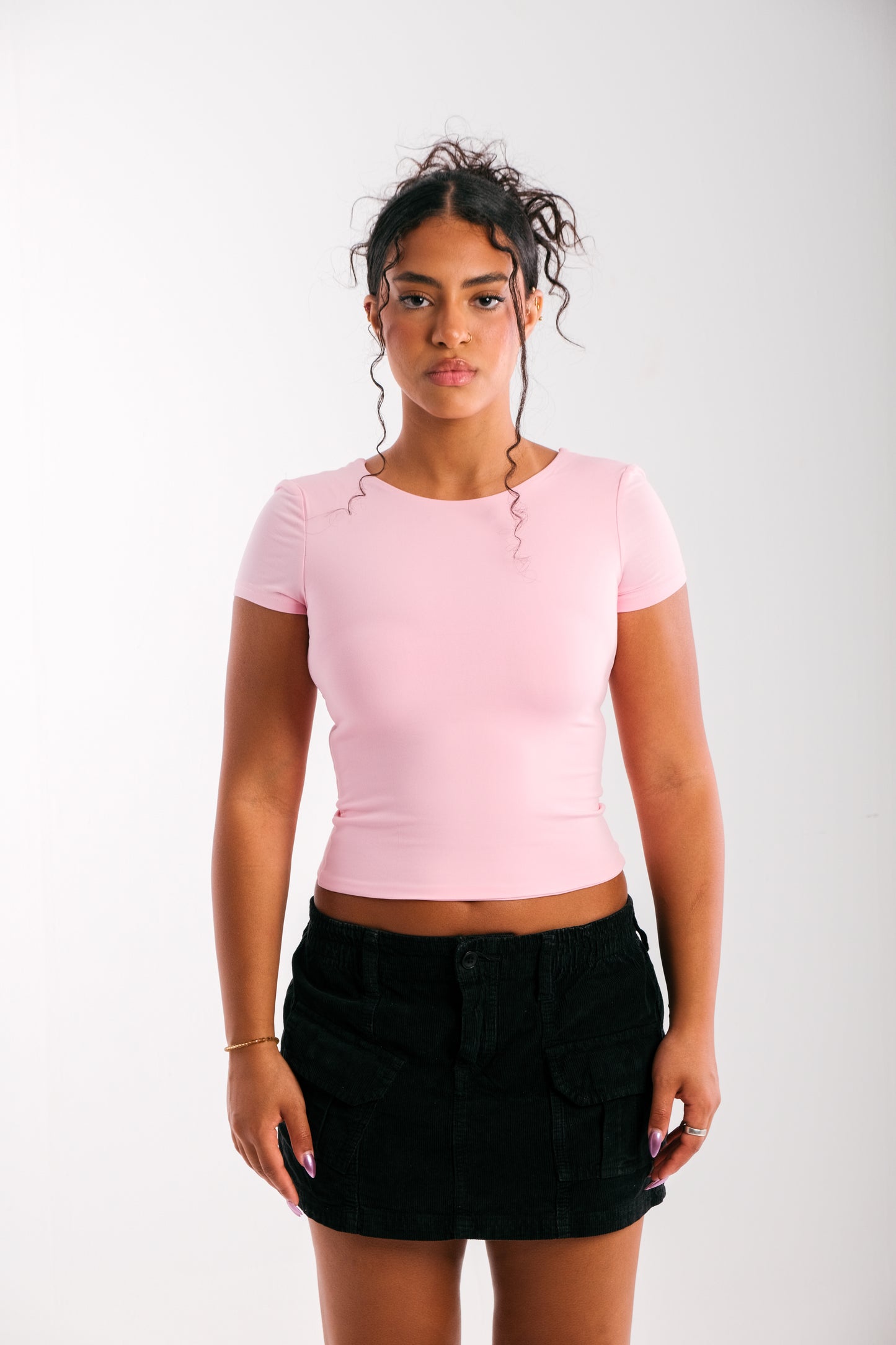 Two Sides Luna Top -Powder pink