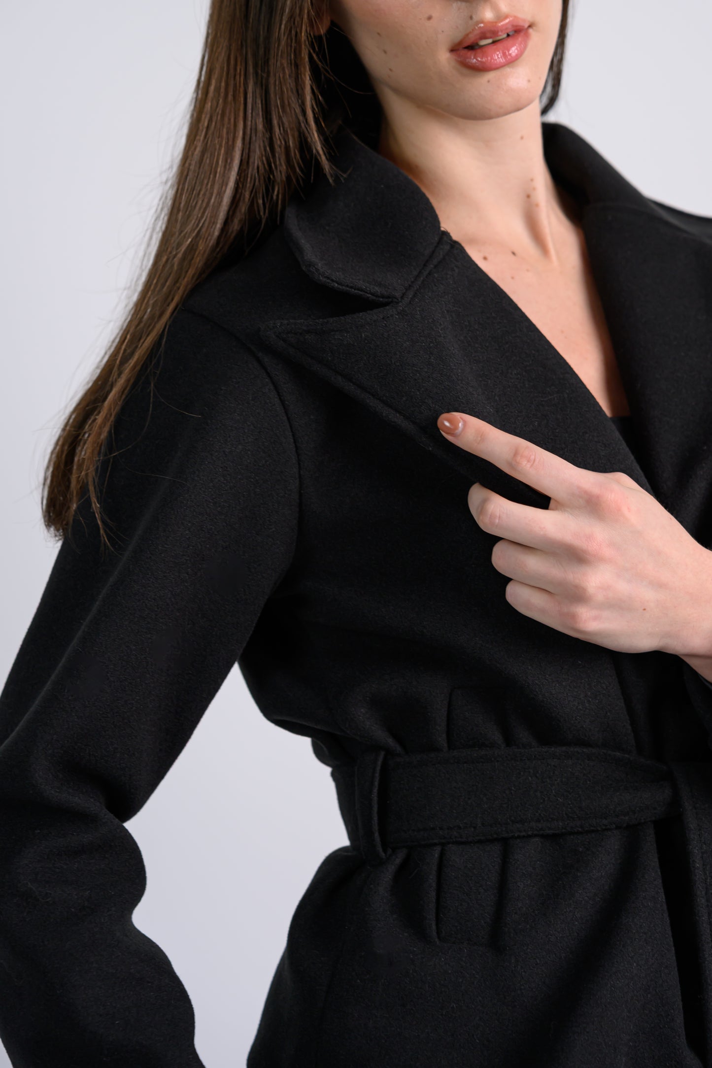 The Cropped Trench Coat -Black
