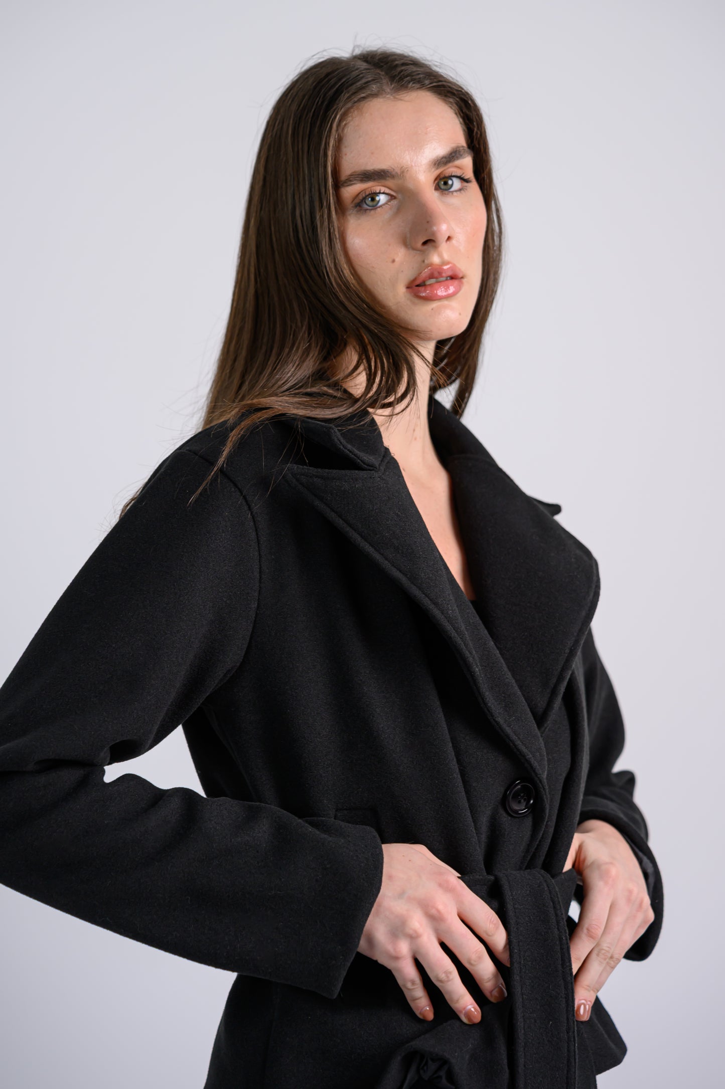 The Cropped Trench Coat -Black