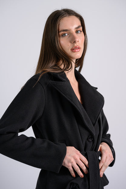 The Cropped Trench Coat -Black
