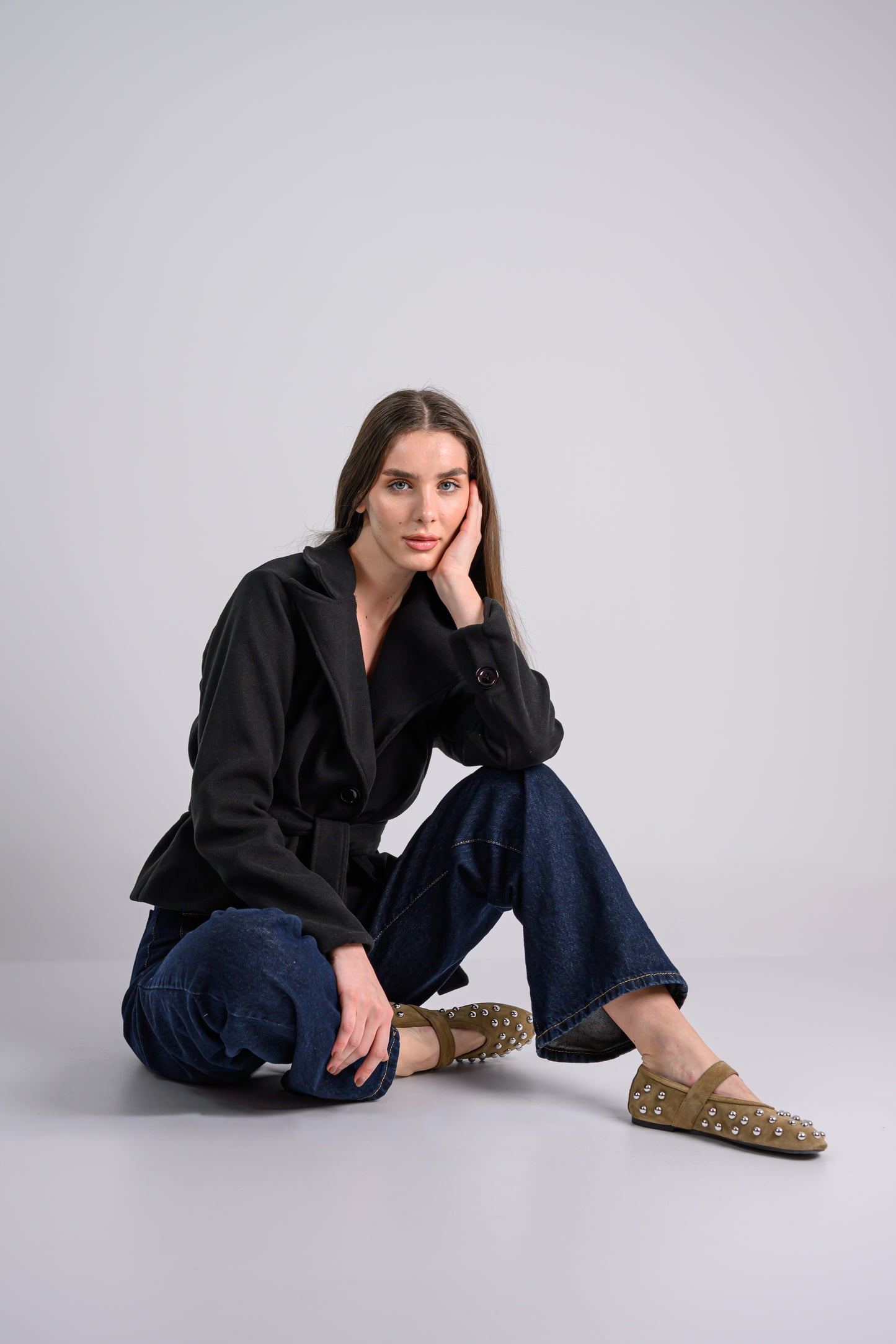 The Cropped Trench Coat -Black