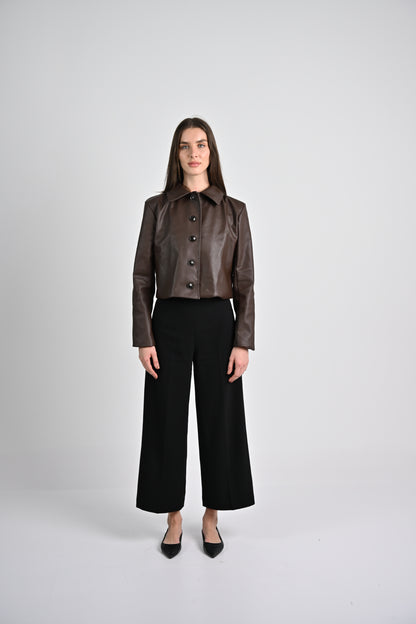 Leather Jacket -Dark Brown