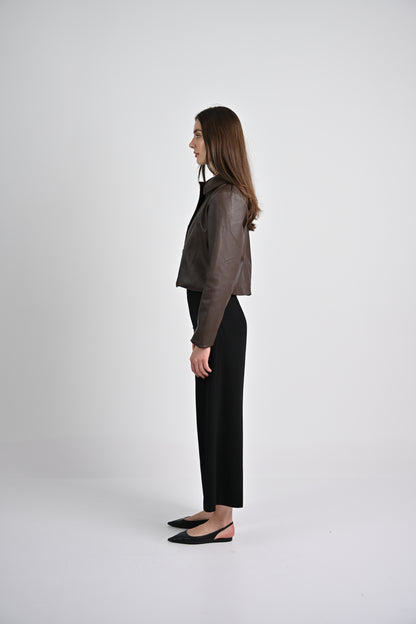 Leather Jacket -Dark Brown