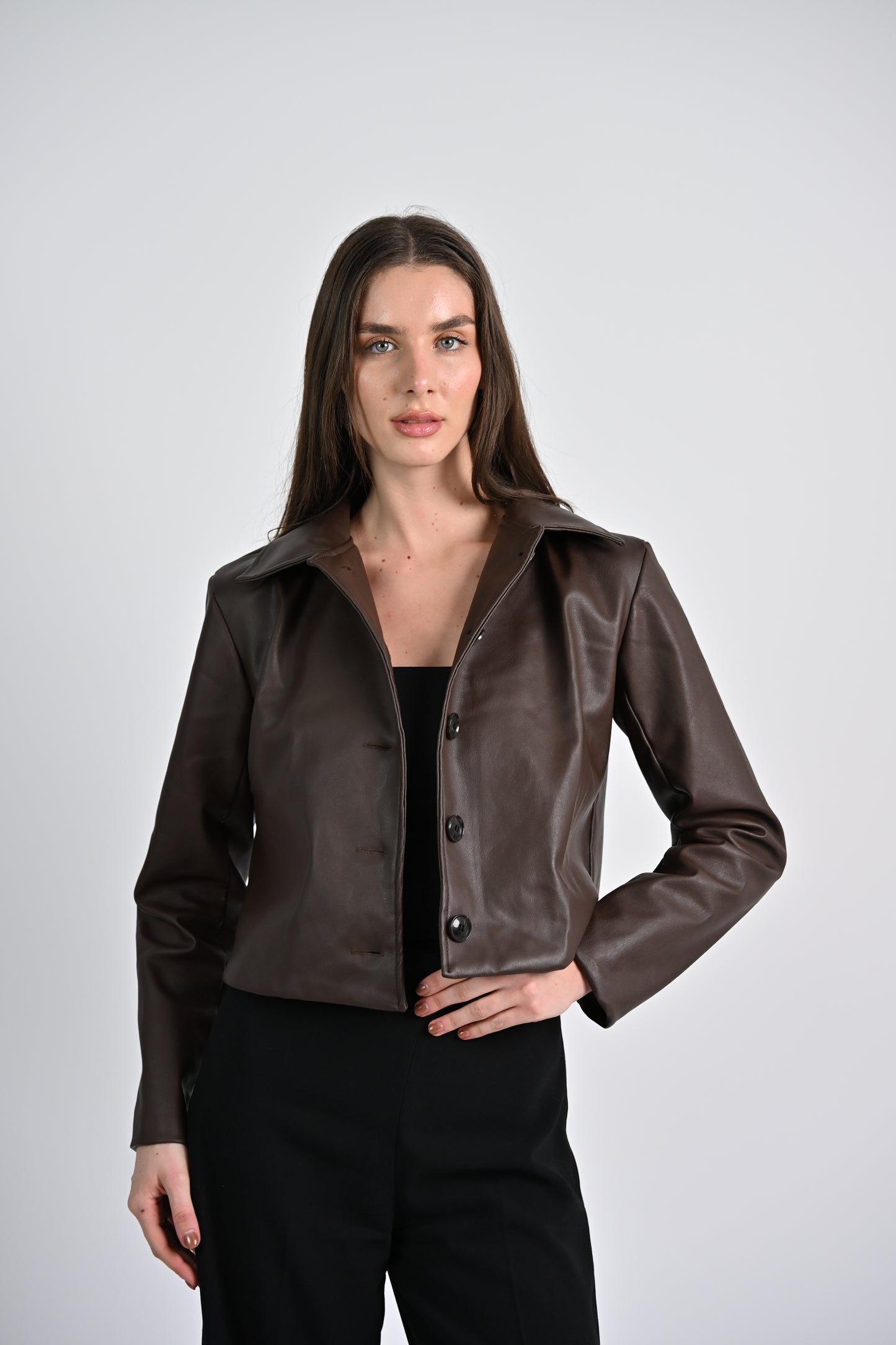 Leather Jacket -Dark Brown