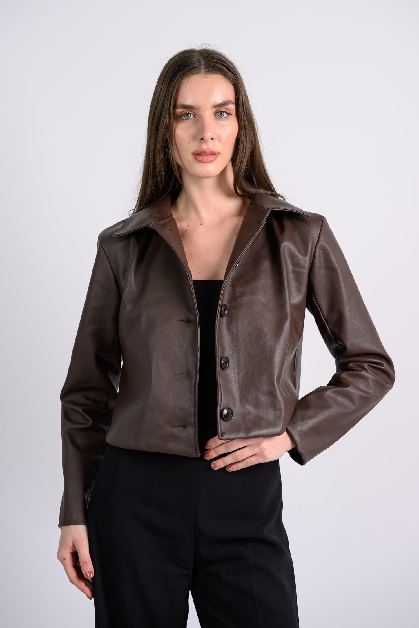 Leather Jacket -Dark Brown