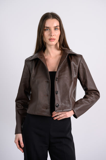 Leather Jacket -Dark Brown