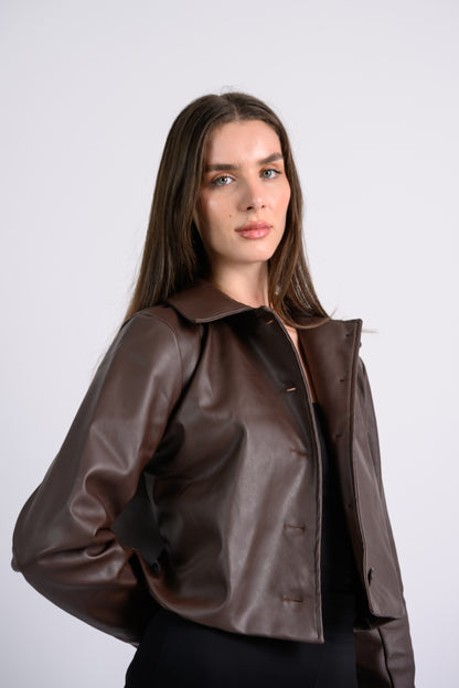 Leather Jacket -Dark Brown