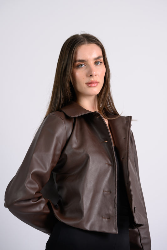 Leather Jacket -Dark Brown