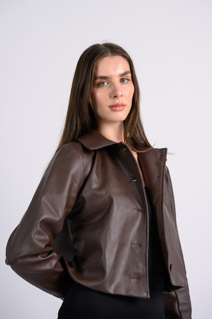 Leather Jacket -Dark Brown