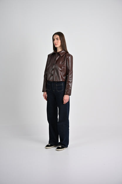 Leather Jacket -Chocolate Brown