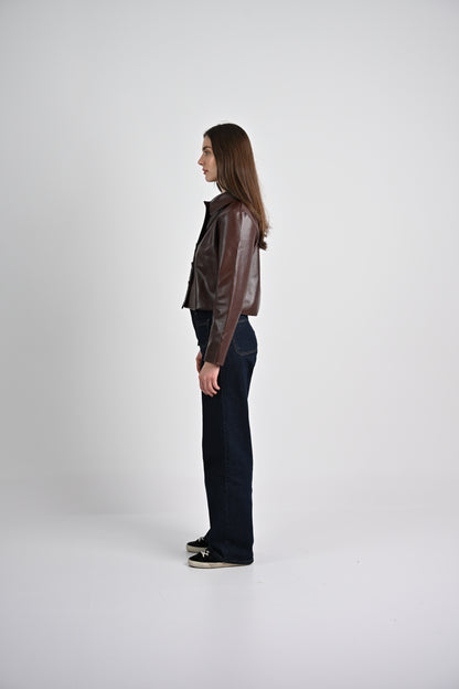 Leather Jacket -Chocolate Brown