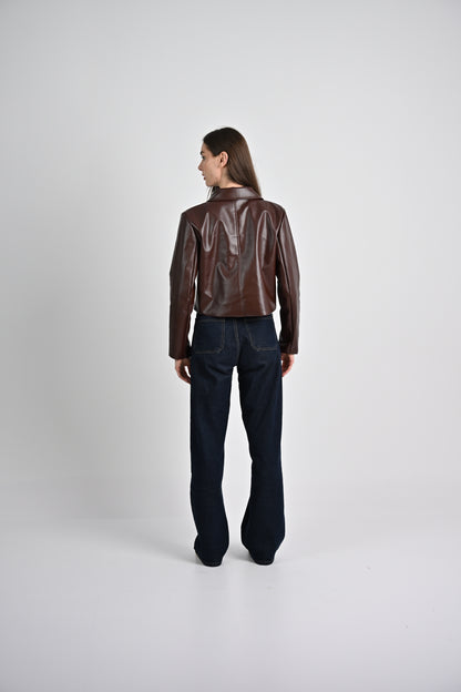 Leather Jacket -Chocolate Brown