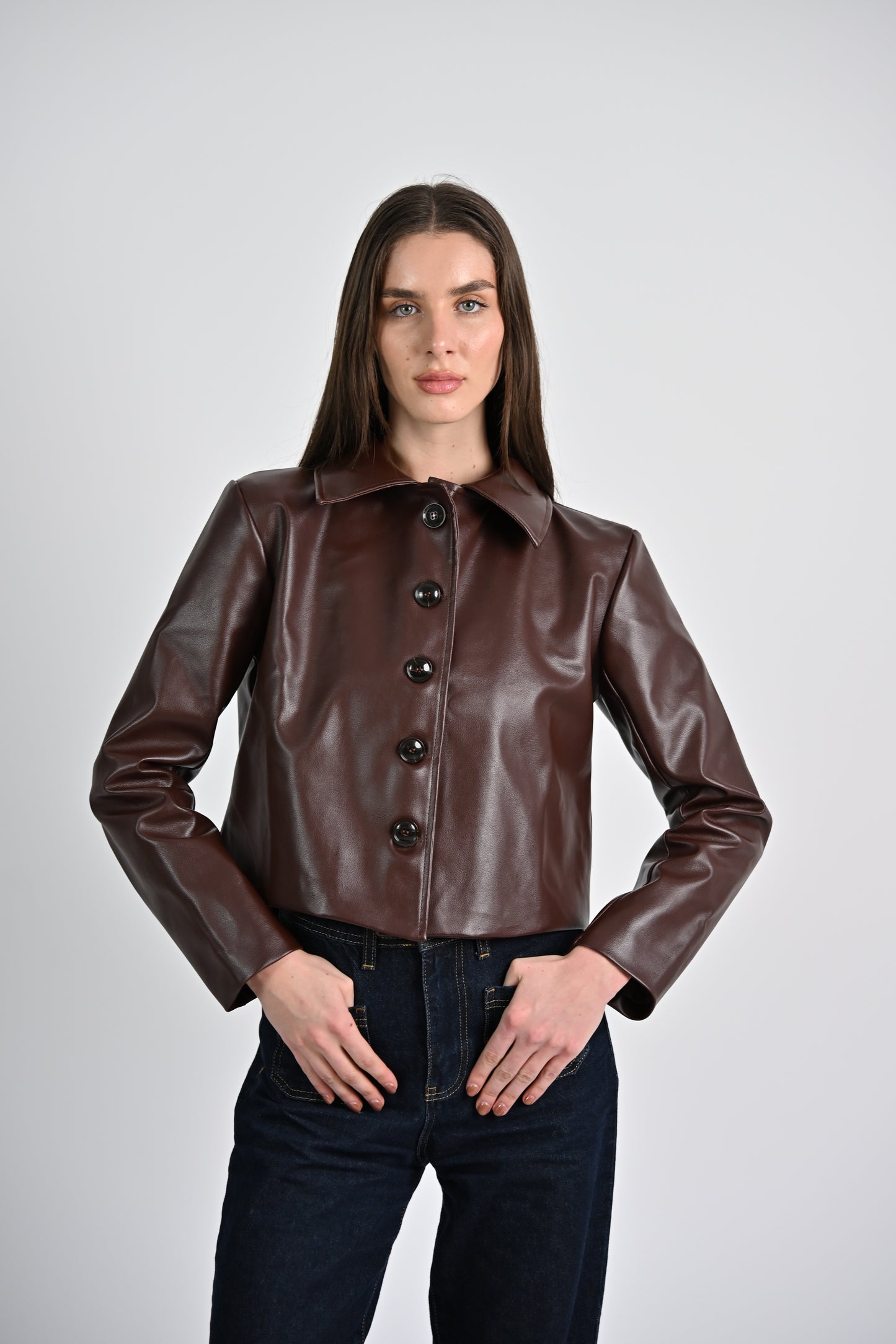 Leather Jacket -Chocolate Brown