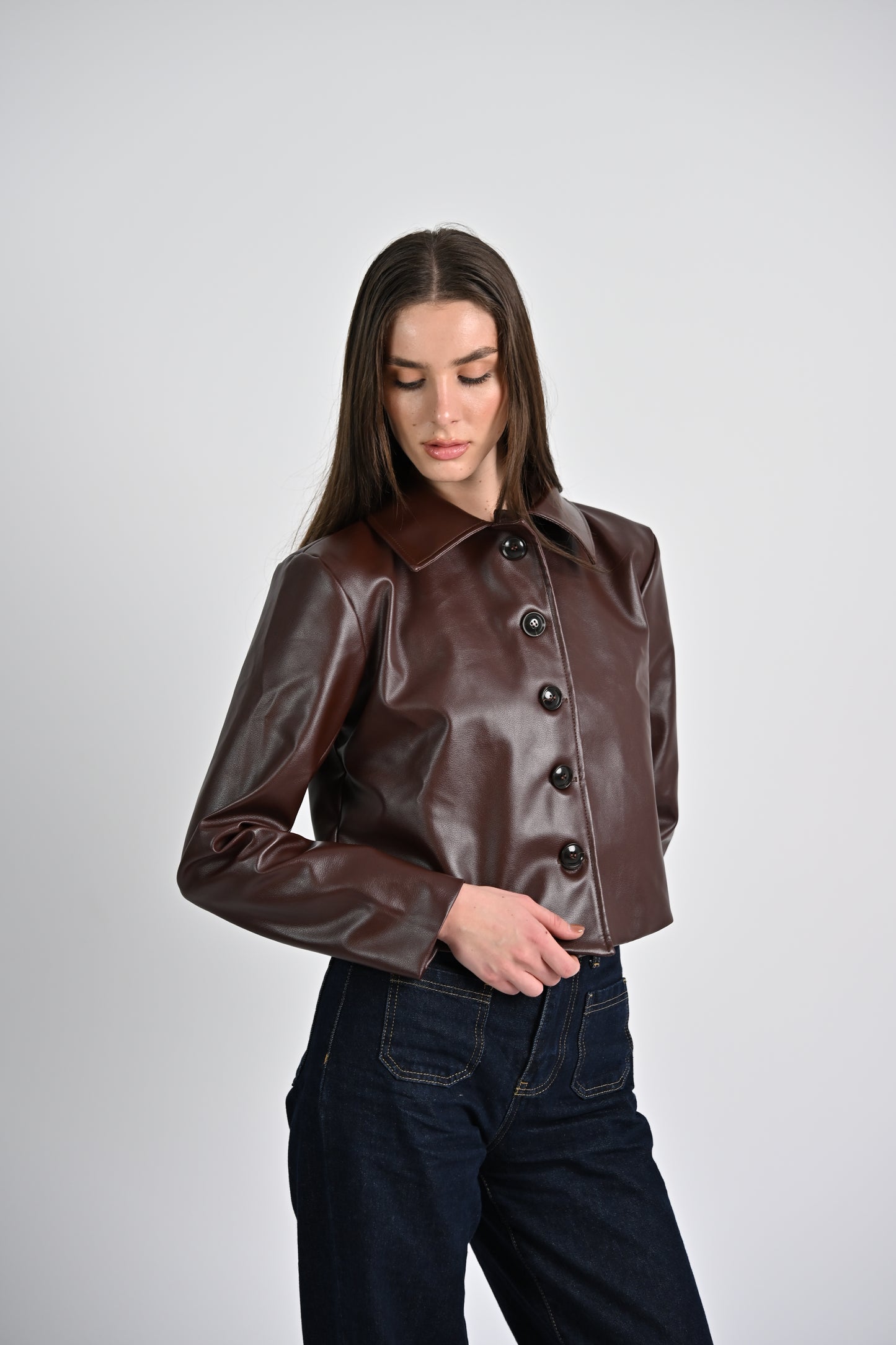 Leather Jacket -Chocolate Brown