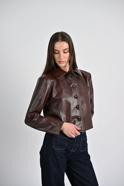 Leather Jacket -Chocolate Brown