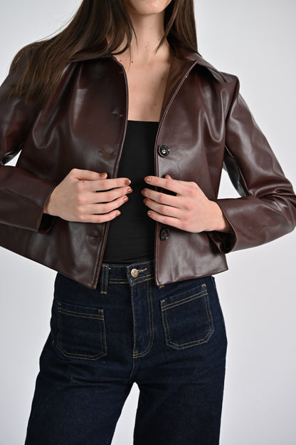 Leather Jacket -Chocolate Brown