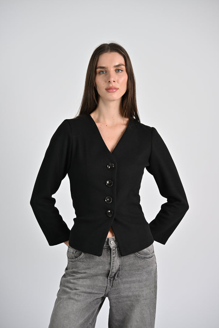 Sculpted Jacket-Black