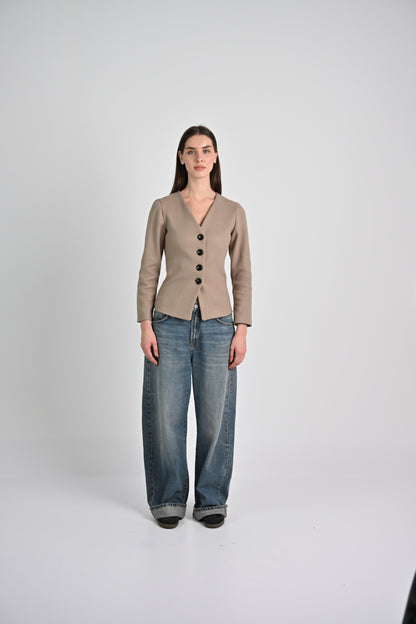 The Sculpted Jacket -Beige
