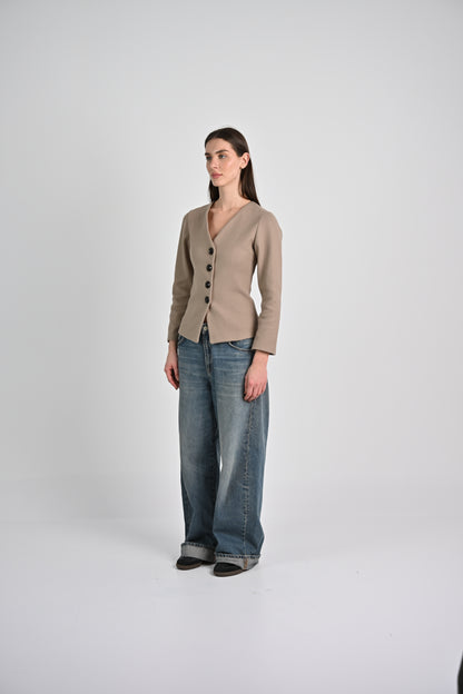 The Sculpted Jacket -Beige