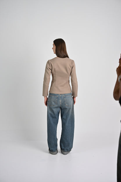 The Sculpted Jacket -Beige