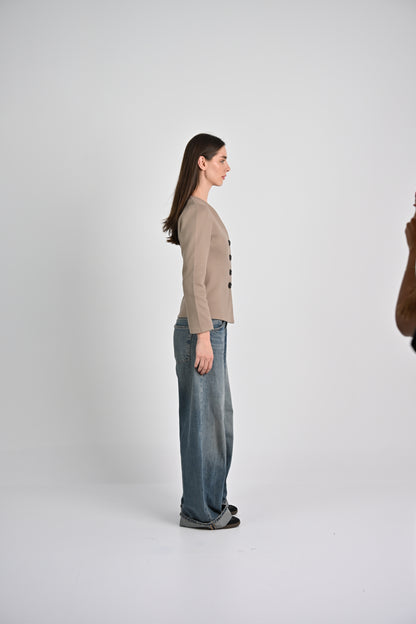 The Sculpted Jacket -Beige