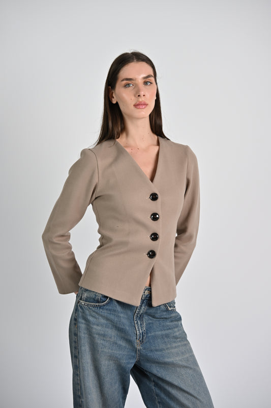 The Sculpted Jacket -Beige