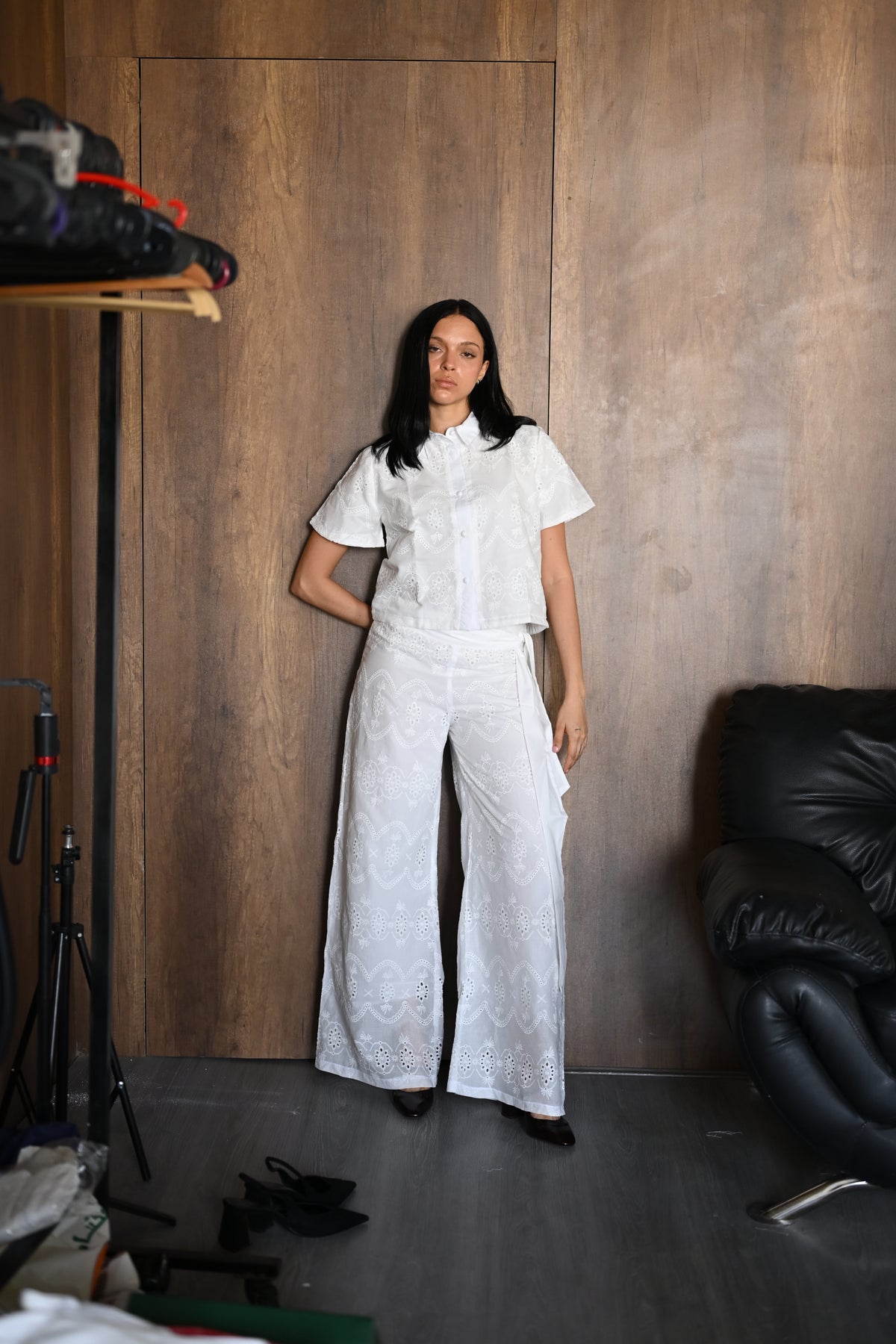 White Embroidery double layered set
