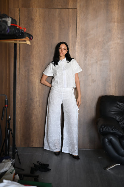 White Embroidery double layered set