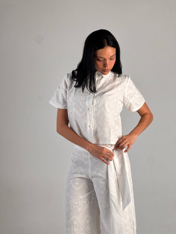 White Embroidery double layered set
