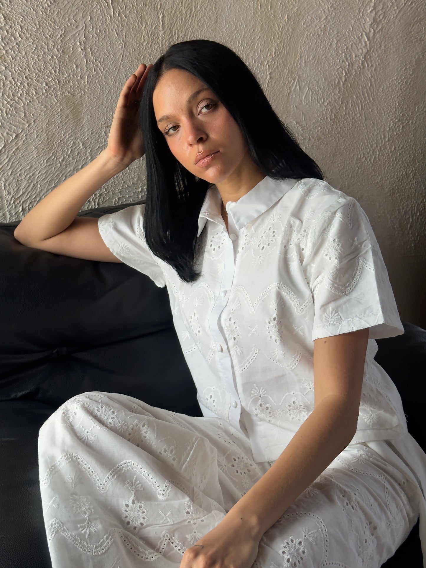 White Embroidery double layered set