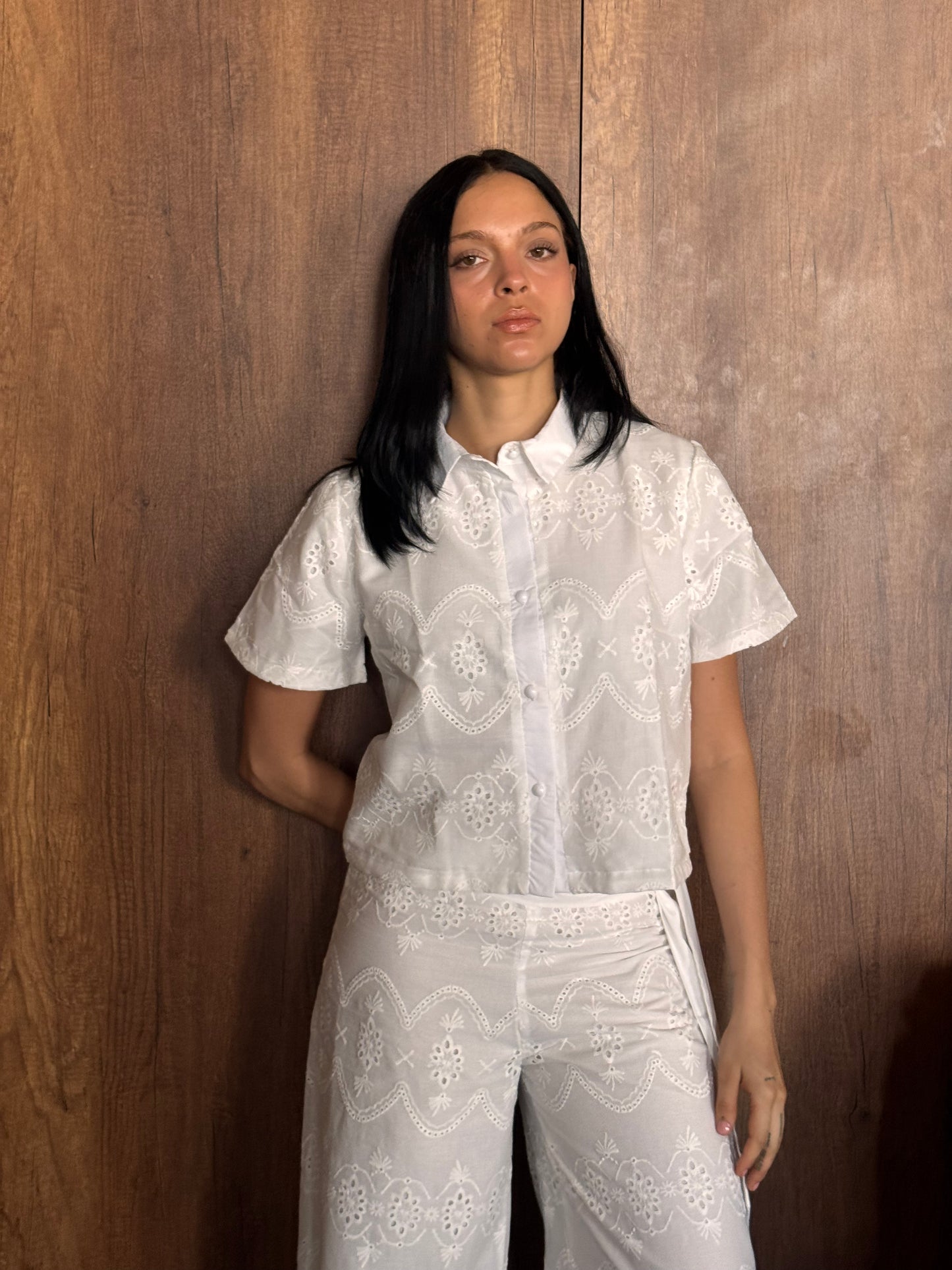 White Embroidery double layered set