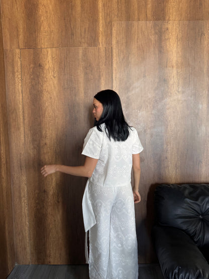 White Embroidery double layered set
