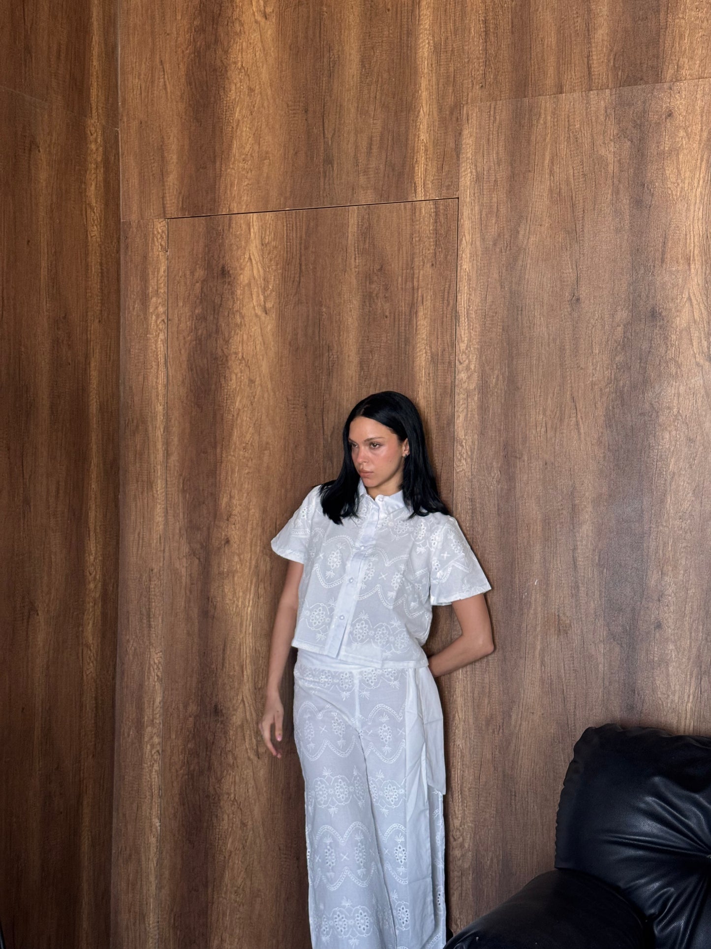 White Embroidery double layered set