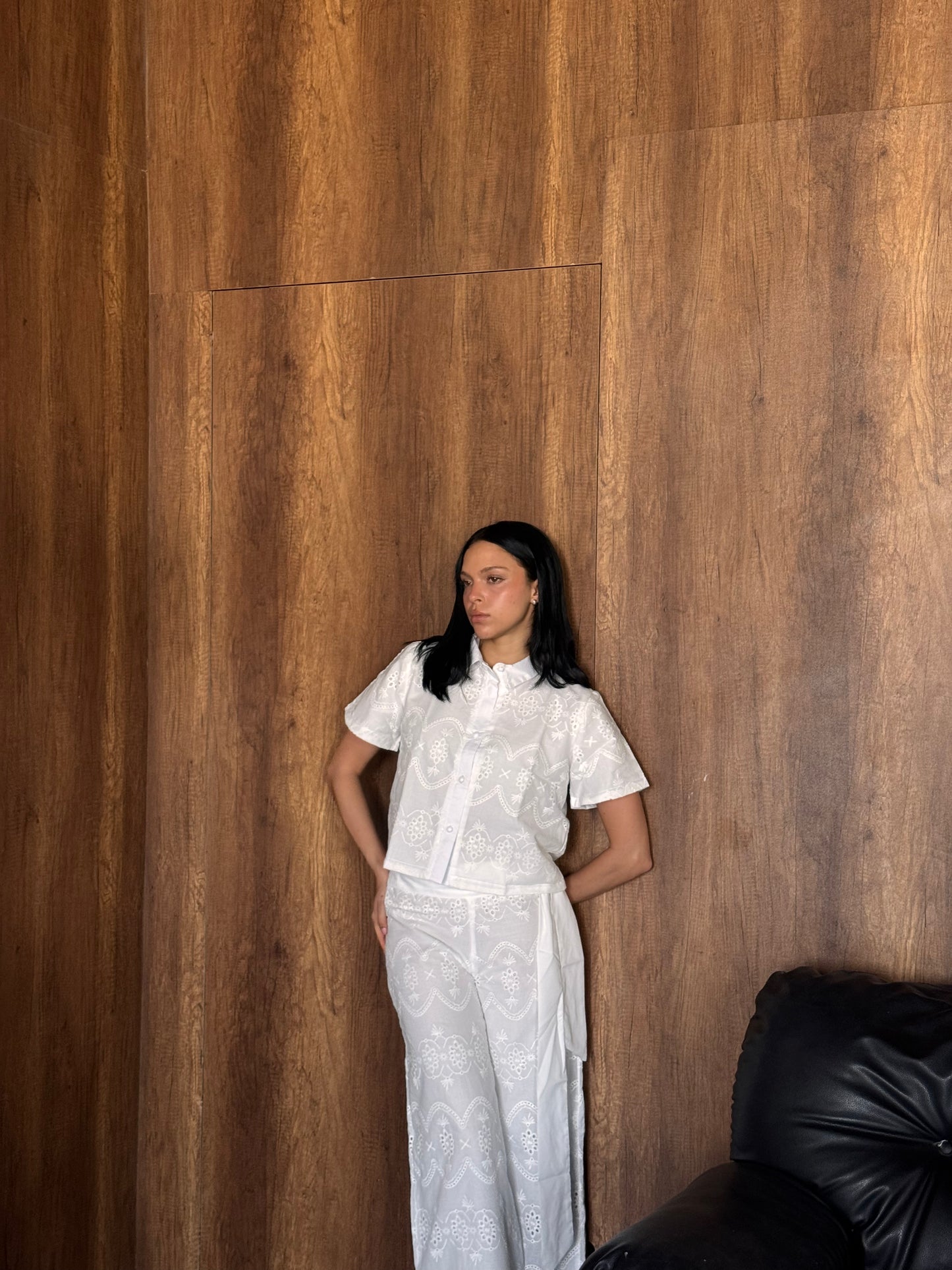 White Embroidery double layered set