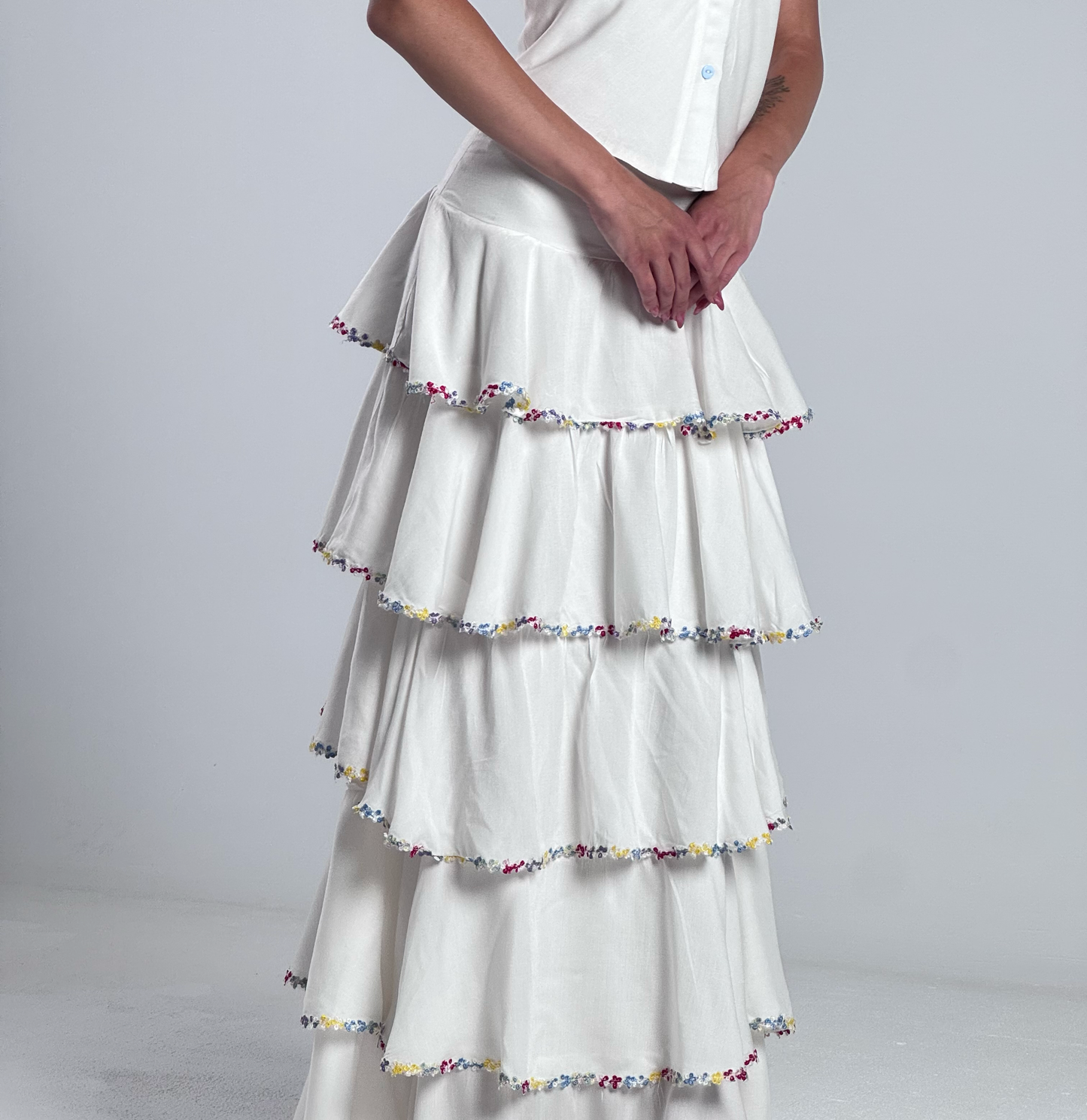 Flower Ruffle Skirt